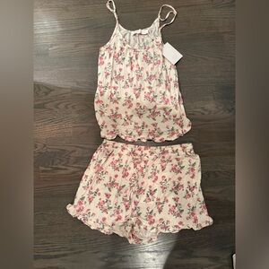 Rachel Parcell Floral Print Sleepwear Set - Pink and White